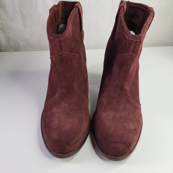 Splendid Lakota Bootie Suede Leather Heeled 11 Cranberry Maroon‎ Boot Revolve - Picture 3 of 11